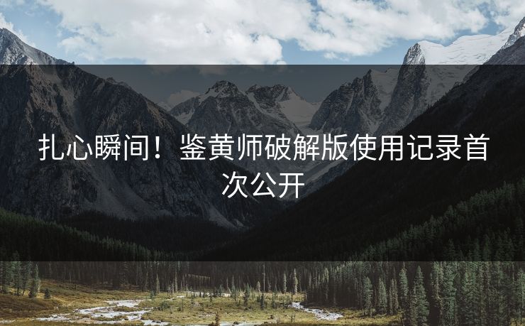 扎心瞬间！鉴黄师破解版使用记录首次公开