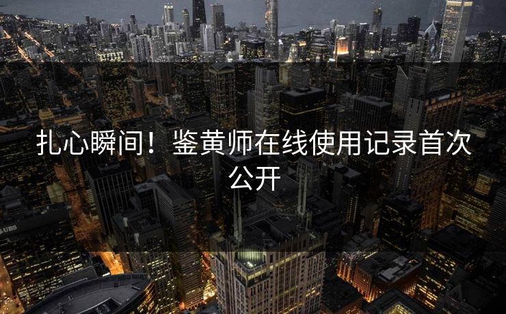 扎心瞬间！鉴黄师在线使用记录首次公开