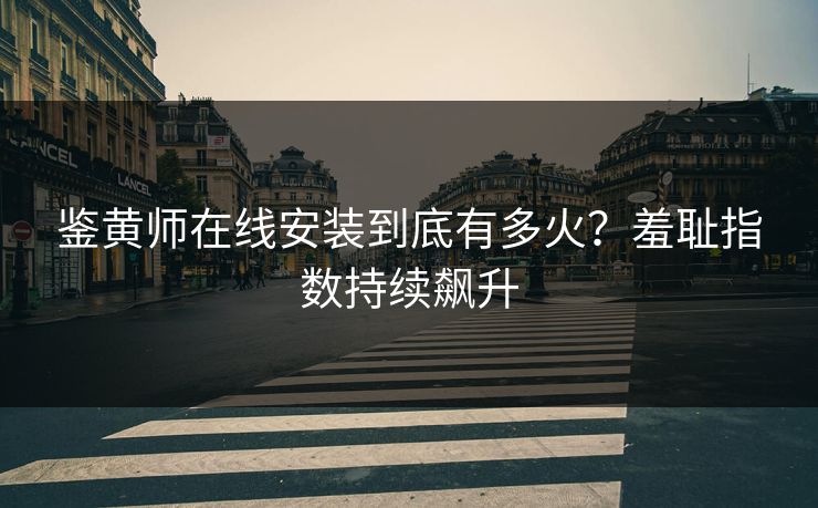 鉴黄师在线安装到底有多火？羞耻指数持续飙升