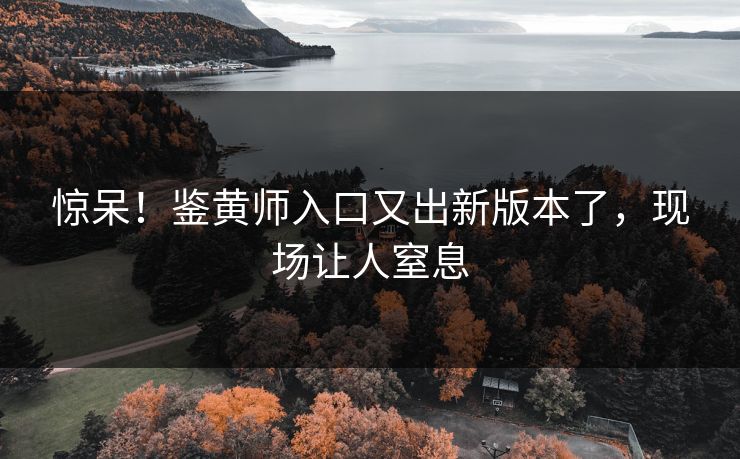 惊呆！鉴黄师入口又出新版本了，现场让人窒息