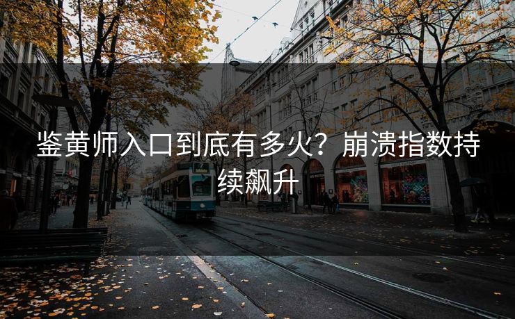 鉴黄师入口到底有多火？崩溃指数持续飙升