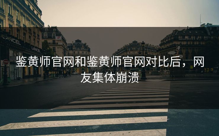 鉴黄师官网和鉴黄师官网对比后，网友集体崩溃