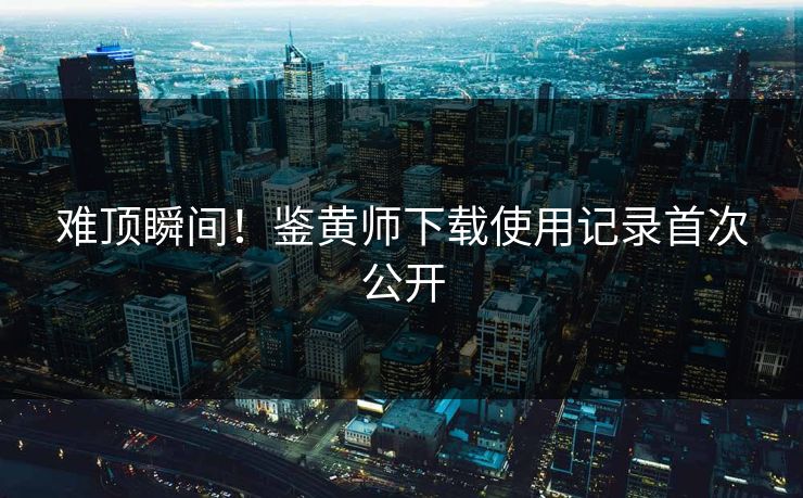 难顶瞬间！鉴黄师下载使用记录首次公开