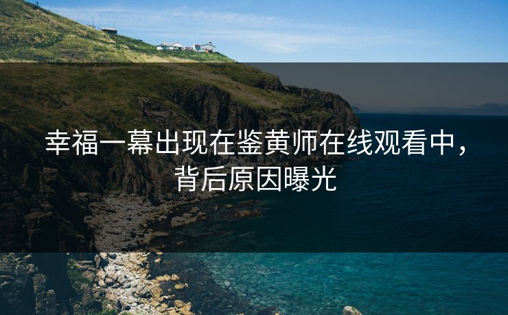 幸福一幕出现在鉴黄师在线观看中，背后原因曝光