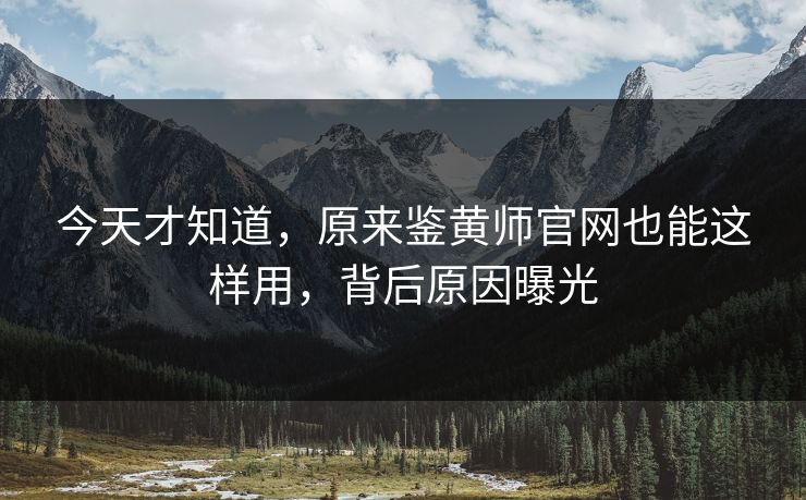 今天才知道，原来鉴黄师官网也能这样用，背后原因曝光