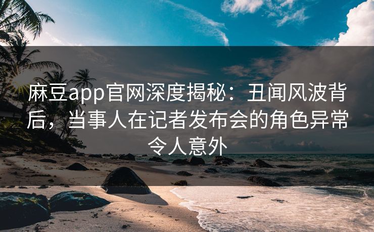 麻豆app官网深度揭秘：丑闻风波背后，当事人在记者发布会的角色异常令人意外